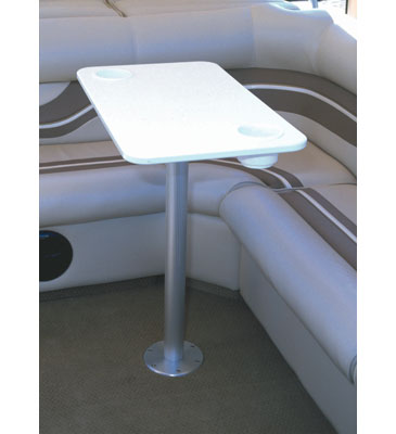 Garelick White Polymer Table w/ Stowable Pedestal